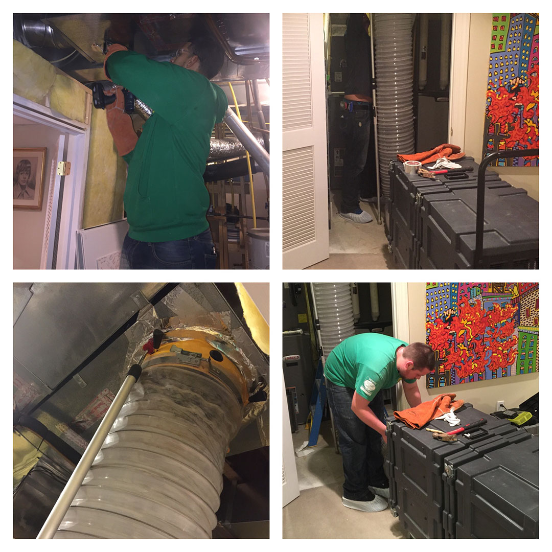 Professional Air Duct Cleaning Technicians at work